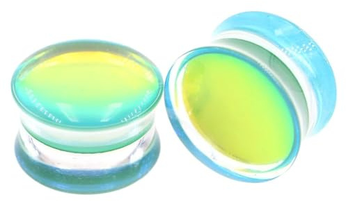 GIMPEROTEN New 2025 Unisex 2Pcs Multi-Color Acrylic Glossy Film Ear Gauges Tunnels Plugs Flesh Stretcher Expander Earrings Piercing Body Jewelry Fashion Accessories Creative For Women And Men Men