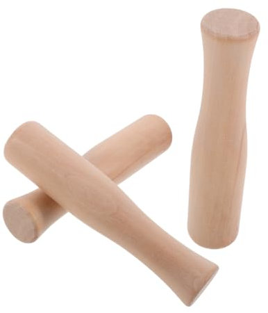 Mortero de Mano Doméstico de Haya, Juego de 3 Piezas, para Moler y Machacar