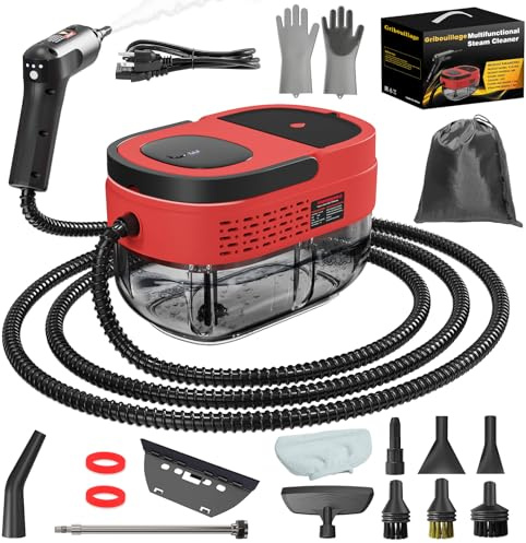 Limpiador de vapor de mano para el hogar, máquina presurizada de alta temperatura de 2500 W, tanque de agua de 1,6 L, salida de vapor controlada por mango, vaporizador de limpieza portátil para coche