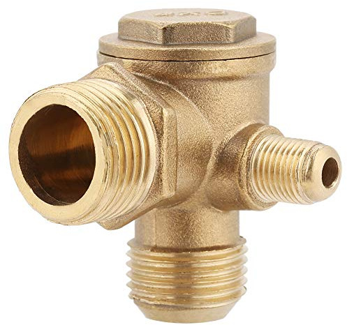 Válvula de Retención del Compresor de Aire, 3-vías 20 * 19 * 10 Mm Male Roscado 90 Grados de Latón No Return Válvula de Repuesto Piezas de Repuesto de Aire Conector de Tubo de