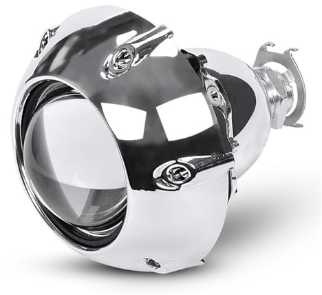 ZQINGQING Angel Eyes Halo 1 PCS 2.5 Pollici HID Lenti del Proiettore Nero Argento Sindone for H4 H7 Moto Auto del Faro del Faro Styling USA H1 Lampada allo Xeno Fari Angel(4)