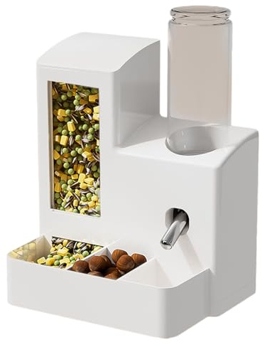 Lpoppcx Distributeur automatique de nourriture pour hamster, rongeurs, avec mécanisme anti-basculement, anti-fuite pour cochons d'Inde, écureuils, hérissons, intérieur et extérieur, appartement