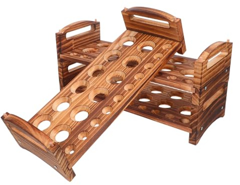 Alipis Porta Uova Uova di Quaglia in Legno da Bancone con Organizer da Cucina per Casa e Rastrelliera per Raccogliere Impilabile con Manico