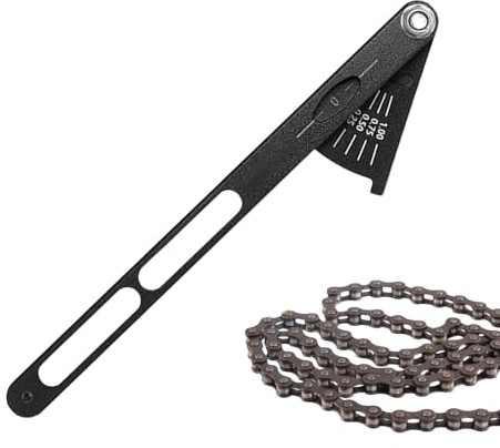 Bike Chain Checker Tool | Bike Chain Measuring Tool | Aluminum Alloy Gauge Accurate Portable Measurement for Motorcycle Repair Road Mountain Bicycle Maintenance