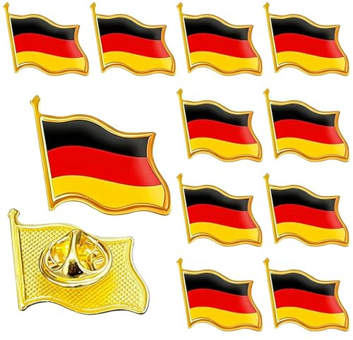 12 Stück Deutschland Anstecker, Deutschland Pin, Deutschland Anstecknadel für Kleidung Kragen