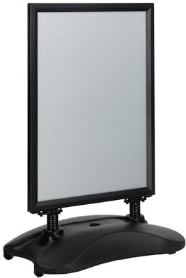 BRINDEK Soporte para Carteles Doble Cara | Expositor de Póster con Marco de Aluminio | Caballete con Base Rellenable y Ruedas | Soporte Publicitario Interiores y Exteriores (Negro, B1(70x100cm))