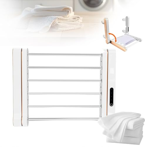 LMYSXAOZ Scaldasalviette Elettrico, scaldasalviette da Parete da 96 W con Timer e indicatore LED, Design Pieghevole per radiatore da Bagno