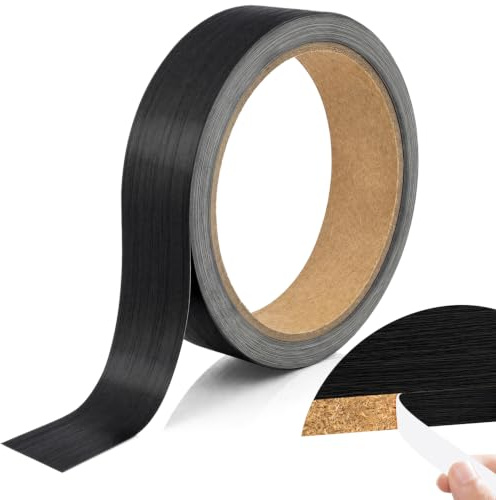 Kantenumleimer Selbstklebend Schwarz Holzeffekt, 20mm x 10m Umleimer für Arbeitsplatten, Möbelreparatur, Schrankrestaurierung und Regal-DIY