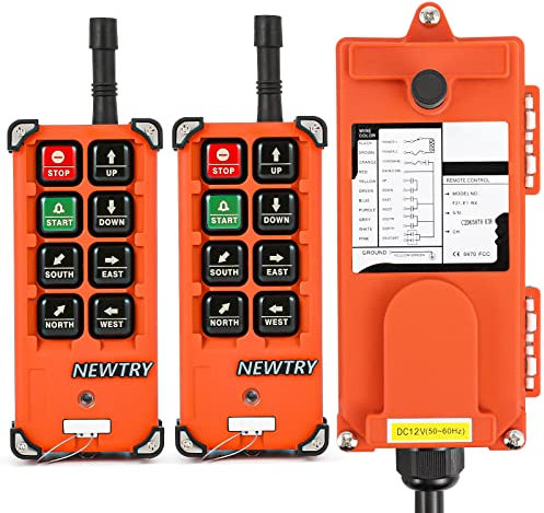 NEWTRY 380V Drahtlose Kran-Fernbedienung Doppelsender Industrielles elektrisches Hebezeug (F21E1B Sender*2 + AC 380V Empfänger)