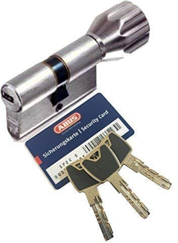 ABUS XP20S KXP20S Knaufzylinder Länge Z45/K55mm K=Knaufseite, mit Sicherungskarte und 3 Schlüssel mit Design-Clip, mit SKG** Bohrschutz