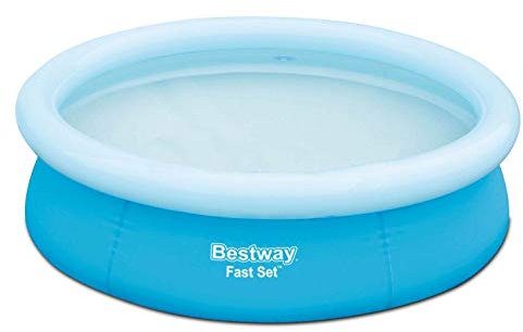 Bestway 57252E 6ft x 20in Round Inflatable Above Ground Kids Swimming Pool, Blue