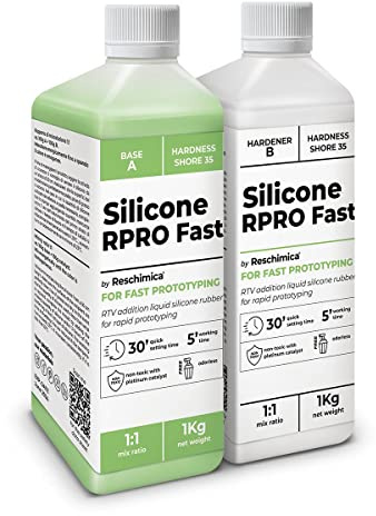 RESCHIMICA Caoutchouc de Silicone Rapide 1:1 R PRO FAST (2 kg) | Idéal pour des Moules Rapides et de Qualité, Compatible avec les Résines, la Cire, le Plâtre et d’Autres Matériaux