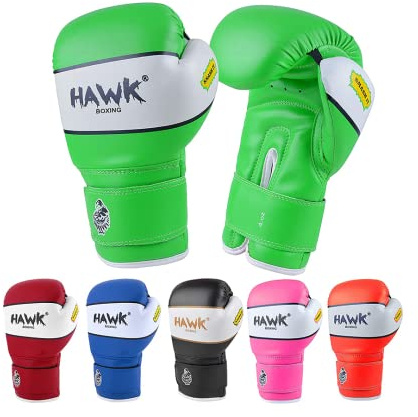 Kids Boxing Gloves for Kids Children Youth Punching Bag Kickboxing Muay Thai Mitts MMA Training Sparring Gloves (Green, 6 oz)