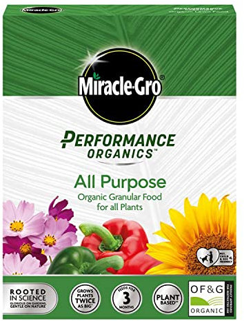 Miracle-Gro Performance Organics All Purpose Granular Plant Food, 1 kg (Bee, Pet & Child Friendly), Grey
