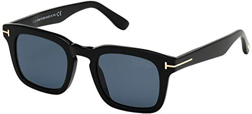 TOM FORD Unisex FT0751 Sunglasses, Shiny Black, 50/22/145