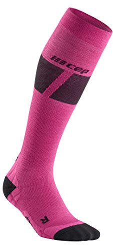 CEP – SKI ULTRALIGHT SOCKS REDESIGN für Damen | Innovative Skisocken für ein besseres Fahrgefühl in pink/dunkelgrau | Größe II