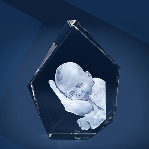 LOOXIS Personalisiertes 3D Laser-Foto vom eigenen Bild in Viamant-Glas gelasert – 130 x 170 x 59 mm, Hologramm – Geschenkidee Männer, Frauen, Valentinstag, Hochzeitstag – Eisberg L
