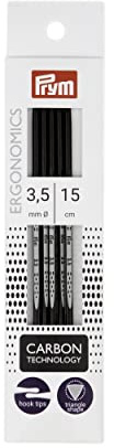 Prym 194183 Strumpfstricknadeln Ergonomics Carbon 15 cm 3,50 mm
