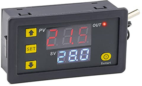 Aideepen W3230 20A DC 12V Digitales Thermostat, Digitaler Temperaturregler Regler Heizung Kühlung Steuerung Thermometer Instrument