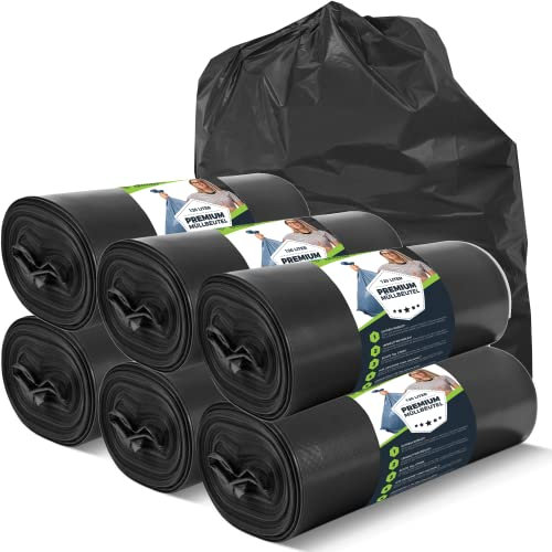 BOLSAS DE RESIDUOS 120L - 100 bolsas - ROLLOS de 10 - EXTRA FUERTE - Resistente al desgarro - Bolsa de residuos XXL - Tipo 100 Extra - 70 µ - 700x1100 mm Bolsa de basura de alta resistencia