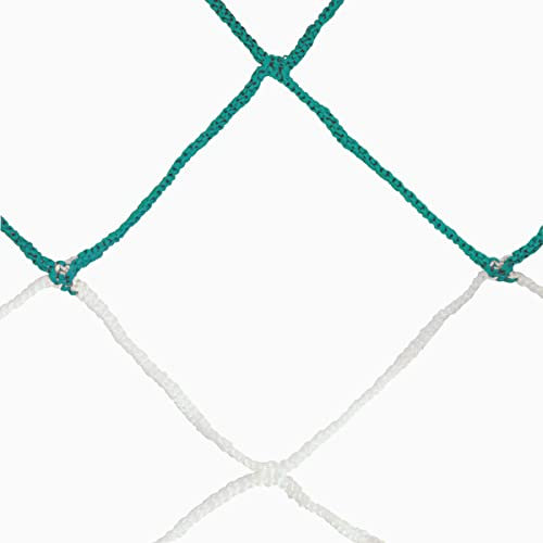 Sporti France Coppia di reti da Calcio Europeo a 11 Bicolore pp Intrecciate 4mm a Maglia Singola 120 a Nido d'Ape