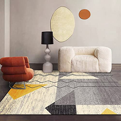Alfombra grande para decoración del hogar, alfombra de sala de estar, alfombra de felpa de dormitorio, alfombra de gateo para niños, patrón de geometría nórdica, alfombras lavables, 140 x 200 cm