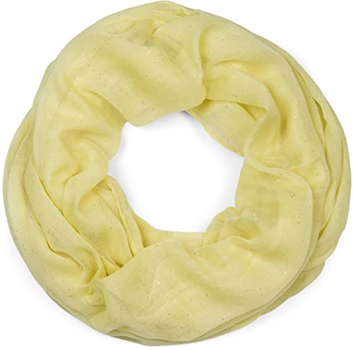 styleBREAKER Damen Loop Schal Glitzer Effekt Viskose 87x93cm | Schlauchschal. weiche Haptik. 100% Naturfaser. 2-3 mal wickelbar. waschbar 30 Grad. festliches Design. Rundschal.