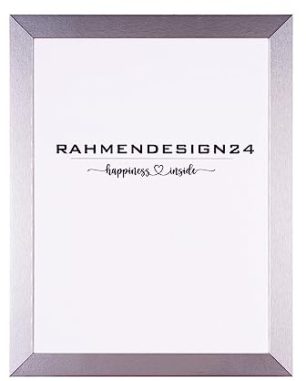 Rahmendesign24 Bilderrahmen Milano | DIN Format Silber (hochglanz) 59,4x84 (DIN A1) | Posterrahmen, Fotorahmen, Wechselrahmen