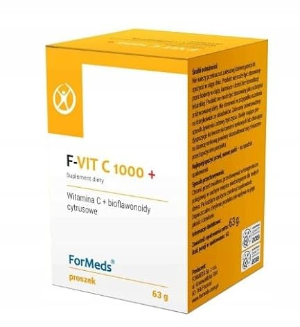 ForMeds - F-VIT C 1000+ (Vitamin C und Bioflavonoide aus Zitrusfrüchten) - Ohne Zusatzstoffe - Veganer - Vegetarier - Nahrungsergänzungsmittel - 63g Pulver (60 Portionen)