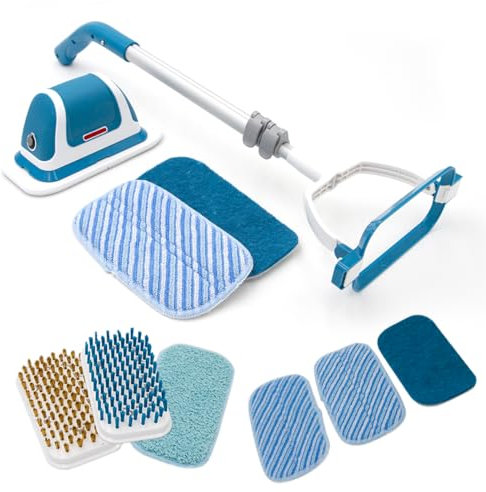 Livington MultiScrubber MEGA Set - elektrischer Schrubber inkl. Zubehör - Akku Wischer zum mühelosen Wischen, Schrubben & Polieren - elektrische Reinigungsbürste - Bodenwischer