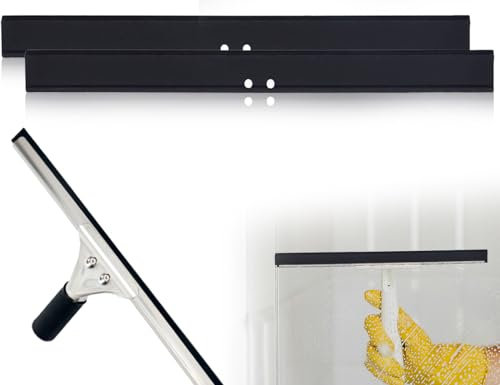 KAPSING 2 Stück Silikonlippen Ersatzlippe, 25cm Abziehlippen Ersatzlippe Silikonlippen für Duschabzieher, Fensterabzieher Ersatzsilikon(Schwarz)