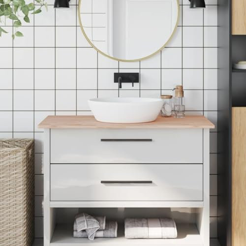 CIADAZ Waschtischplatte 100x50x1,5 cm Massivholz Buche, Arbeitsplatte, Holzplatte, Schreibtischplatte, Waschtischplatte, Küchenarbeitsplatte - 355985