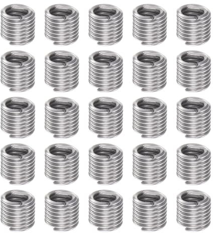 QUARKZMAN 25 Stück Gewindeeinsätze 10-24 UNC 2.0D (11mm) Helikal 304 Edelstahl Gewindespannhülse zur Reparatur von Kunststoff- und Holzgewinden
