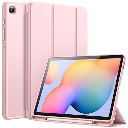 JETech Hülle für Samsung Galaxy Tab S6 Lite 10,4 Zoll 2024/2022/2020 mit S Pen Halter, Dünn Tablet Schutzhülle mit Weicher TPU Rückseite, Auto Wachen/Schlafen (Pink Gold)