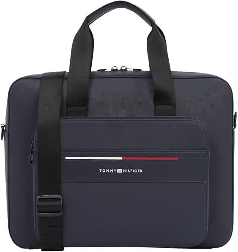 Tommy Hilfiger Herren Laptoptasche Foundation mit Außentasche, Blau (Space Blue), Einheitsgröße