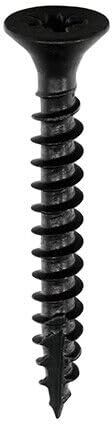 Black Pozi Countersunk Woodscrews, 3-5mm (#4, #6, #8, #10) 16-50mm (Pack of 20, 50, 100, 200, 500) (20, 5x50)