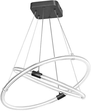 LECVANCE Decor Celestio Pendelleuchte aus geschwungenem Polycarbonat mit LED und Filament-Design, 21 W, 2400 lm, 3000 K, 830 warmweiß, Click dimmbar, dunkelgrau, Kunststoff (PC), IP20