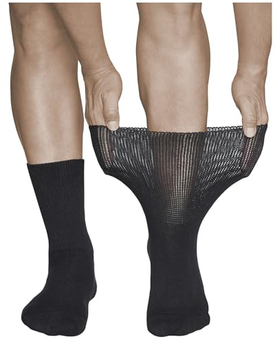 vitsocks Hombre Calcetines Diabéticos Extra Anchos No Aprietan (2 PARES) Sin Costuras Pies Diabetes Piernas Hinchadas