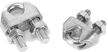 cyclingcolors 2x Seilklemmen Drahtseilklemmen Kabelklemme Verzinkter Stahl für Stahlkabel Heimwerker Handhabungswerkzeuge, 12mm