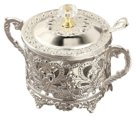 FLCPJGV Candy Jar Dispenser for Sweeteners and Treats in Kitchen, Silver