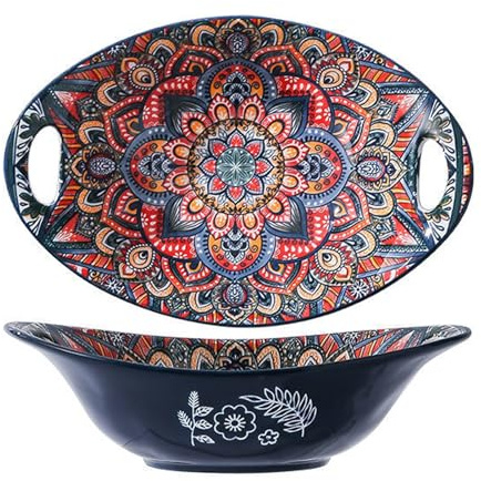 TuYines Salatschüssel Keramik,Dessertschalen,Müslischale aus Porzellan,Salatteller, Servierschüsseln, Keramik Schalen für Pasta, Eis, Vorspeise, Snack, Dessert, Spülmaschinen- & Mikrowellenfest