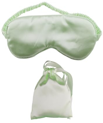 Bojueshaw Blackout Sleep Mask,Silk Eye Mask with Adjustable Strap,Ultra Soft Blindfold for Travel,Yoga,Meditation & Deep Sleep(Green)