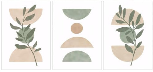 Set di 3 Quadri Moderni Minimalisti Stampa su Tela, Poster Artistici Moderni da Parete, Decorazioni da Muro Forma Geometrica Astratta per Casa Soggiorno e Camera da Letto, senza Cornici (30×40 cm)
