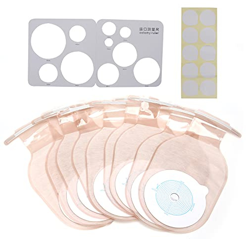 Fictory 10pcs Disposable Colostomy Bags - Leak-Proof Ostomy Ileostomy Stoma Care Pouches - Comfortable and Skin-Friendly Design