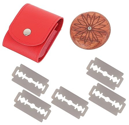 ZUNOXAZ Cuchillo Cortador De Pan De Madera De Flor De Palo De Rosa Herramienta Para Marcar Pan Redondo Artesanal Accesorio Para Hornear Uso Doméstico Funda Roja