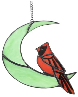 TOYANDONA Adorno Colgante de Acrílico Forma de Pájaro para Ventanas y Porches Decoración Lunar para Interiores y Exteriores Resistente y Elegante