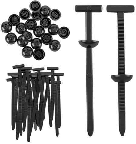 20 fascette stringicavo in nylon e rivetti in plastica per un fissaggio sicuro, clip universali per auto, casa, riparazione e macchine (20 pezzi)