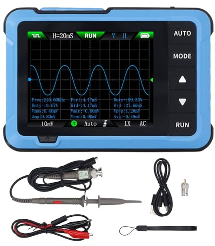 Oscilloscope à main de Gearwell, générateur de signaux numériques 2 sur 1, DSO510 portable, bande passante 10 MHz, taux d'échantillonnage de 48 ms, appareil d'oscilloscope de poche