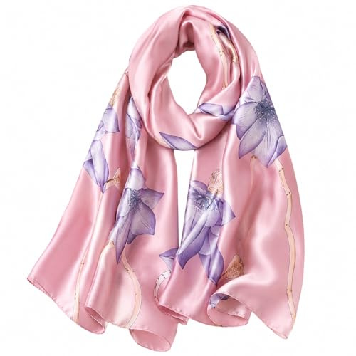 MAIRY Scarves for Women Women's Flower Print Scarfs Large Silk Shawl Scarf Wraps 70.5 * 35 Inches GBS180595