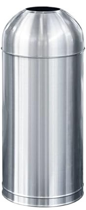 SDA287MZ Bote Cubo de basura con tapa abierta, contenedor comercial grande for cocina, industrial metal Cesta(Silver,Medio)